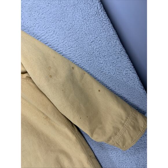 Vintage LL Bean Canvas Duster Long Chore Jacket Womens XL Deep Pile Fleece Aztec - Picture 14 of 16
